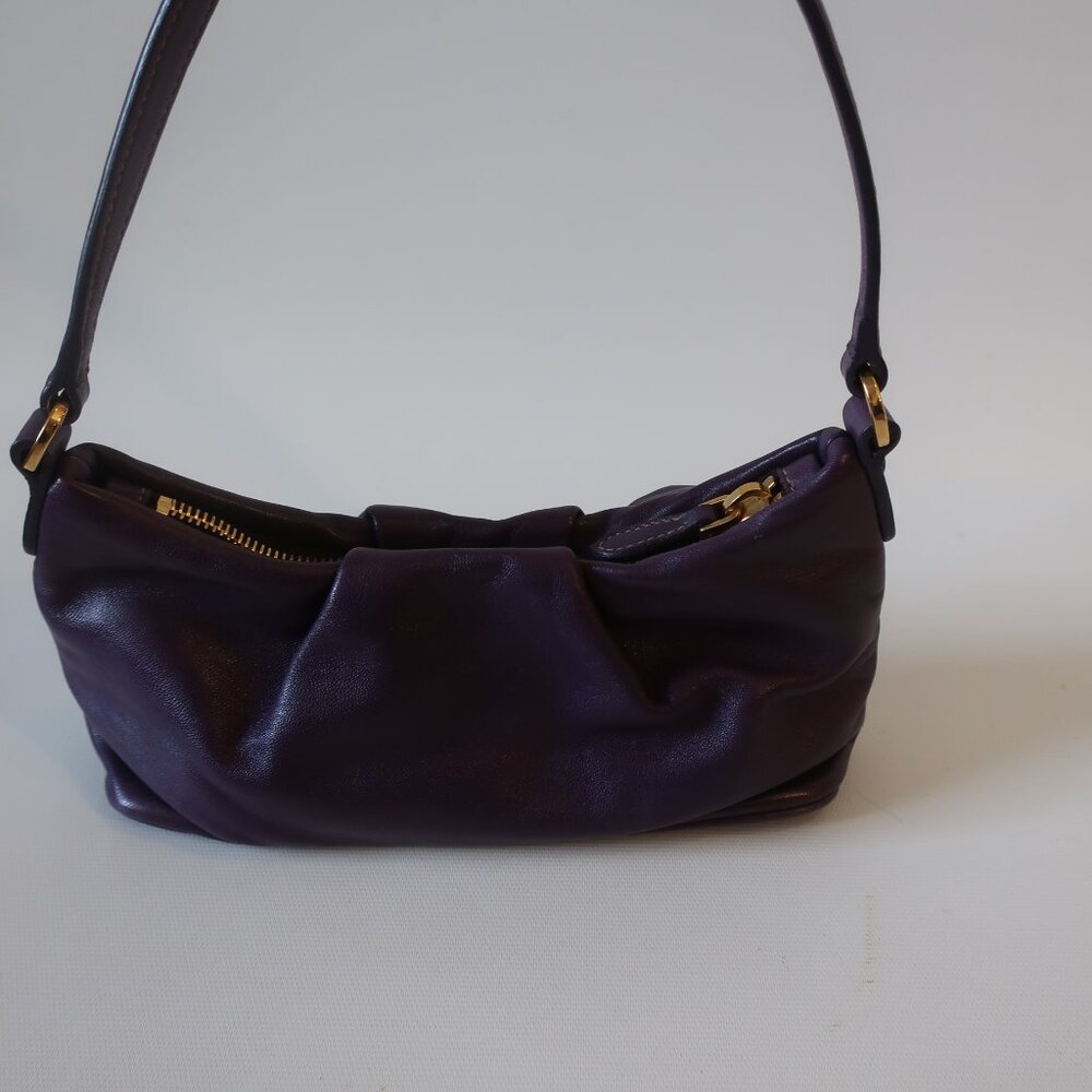 Womens Prada Purple Nappa Rosette Floral Leather Shoulder Bag - Picture 6 of 16